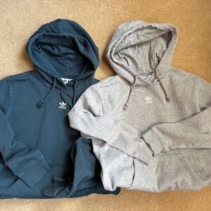 Adidas women's hoodie set - gray and blue - size small